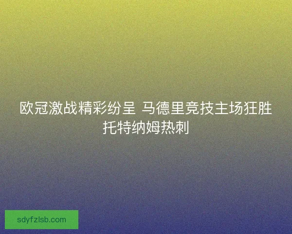 欧冠激战精彩纷呈 马德里竞技主场狂胜托特纳姆热刺